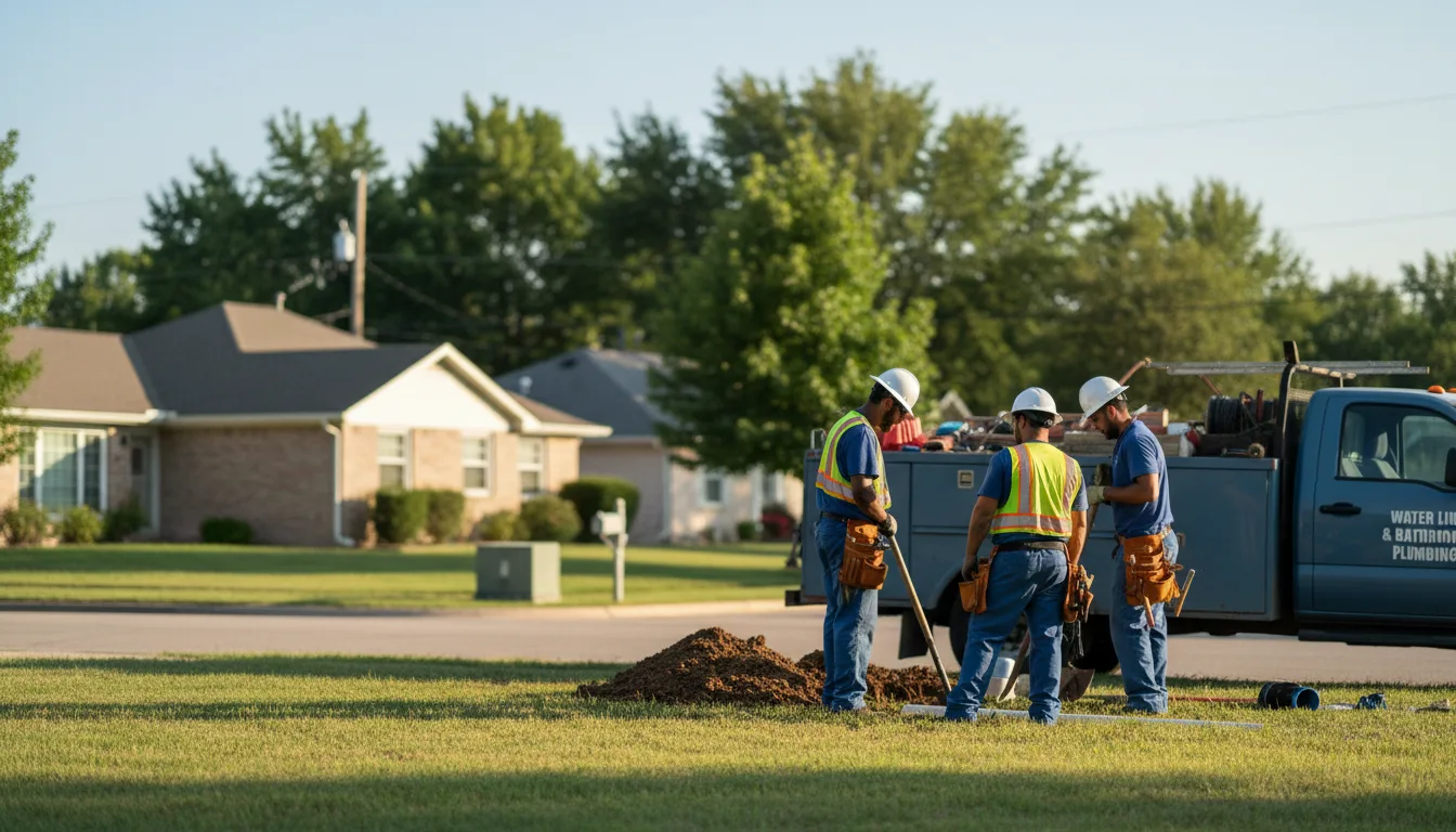 Residential water line and bathroom plumbing service in Rice, TX